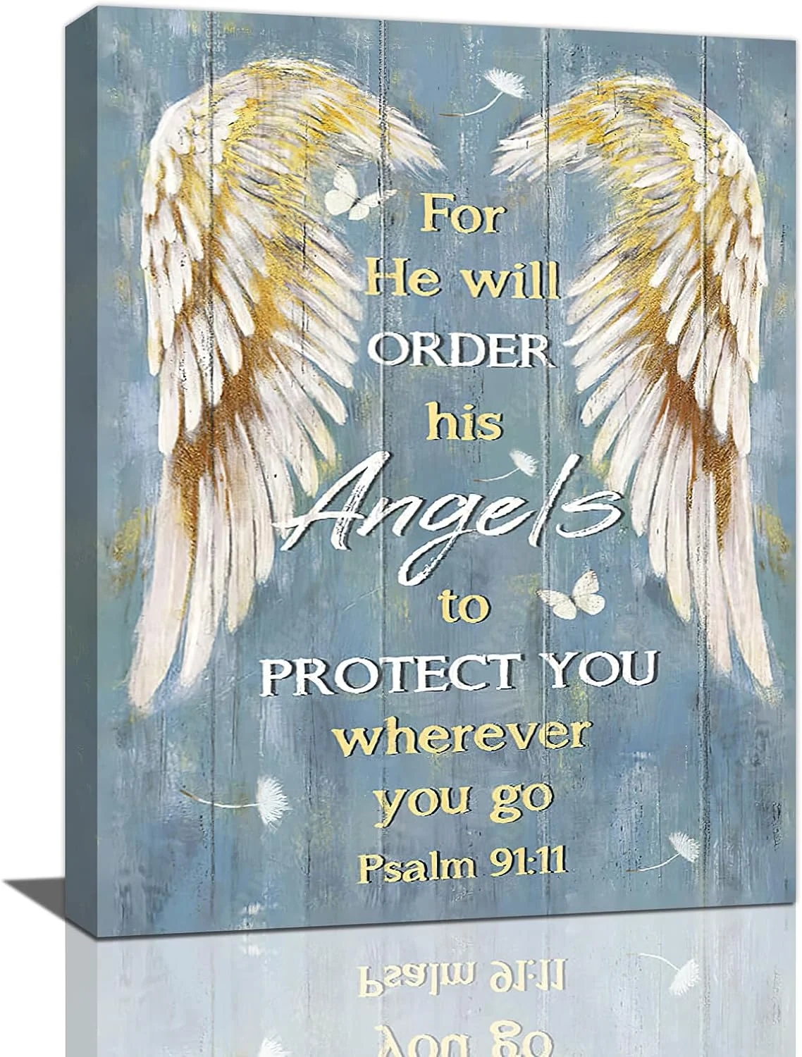 Psalm 91 Wall Art Bible Verse Wall Decor Christian Scriptures Canvas Painting Prints Religious Angel Wings Pictures Modern Artwork Home Decoration For Bathroom Bedroom Living Room 16 x12 Walmart