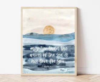 Psalm 93 4 Ocean Bible Verse Wall Art Beach Scripture Sign Bible Verse Sign Beach House Wall Decor Nautical Nursery Christian Print Etsy Israel