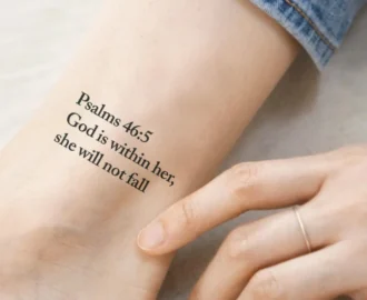 Psalms 46 5 Tattoo set Of 2 God Is Within Her She Will Not Fail Tattoo Religious Tattoo Script Tattoo Motivational Tattoo Bible Etsy