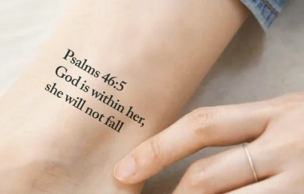 Psalms 46 5 Tattoo set Of 2 God Is Within Her She Will Not Fail Tattoo Religious Tattoo Script Tattoo Motivational Tattoo Bible Etsy