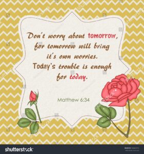 Quote Bible Dont Worry About Tomorrow Stock Vector Royalty Free 160665515 Shutterstock