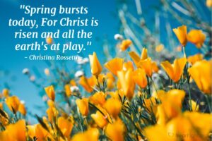 Quote By Christina Rossetti Spring Bursts Today For Christ Is Heartlight Gallery