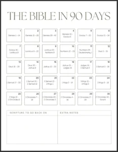 Read The Bible In 90 Days Checklist Plan Etsy