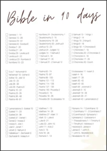 Read The Bible In 90 Days Checklist Single Page Etsy Canada