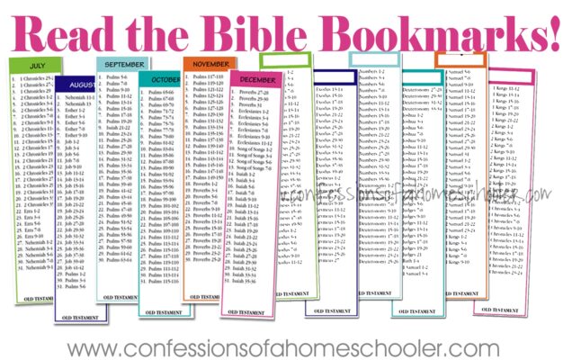 Read The Bible In Two Years Bookmarks Confessions Of A Homeschooler