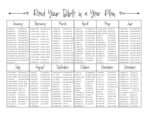 Read Your Bible In A Year Plan