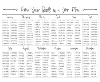 Read Your Bible In A Year Plan