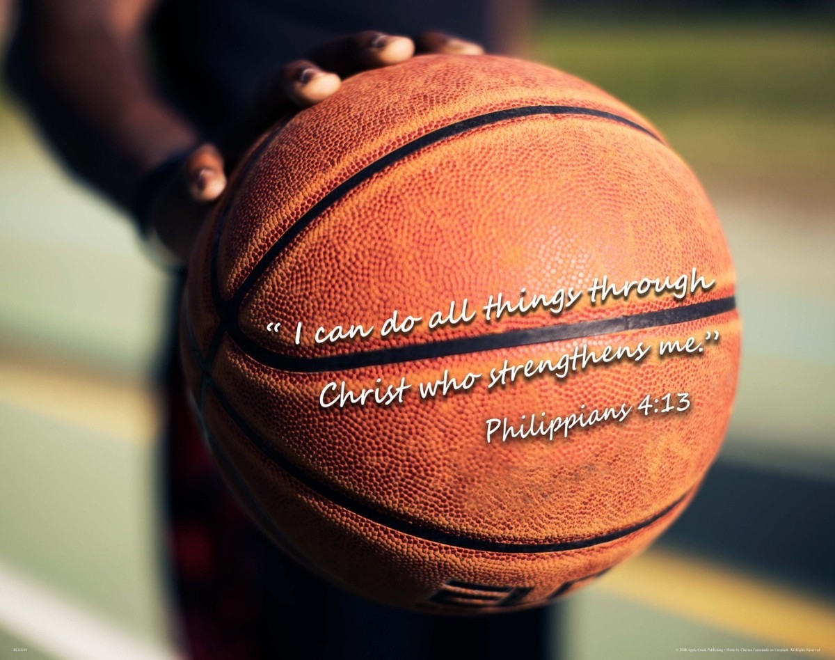Religious Basketball Motivational Posters Art Print Kids Room Philippians 4 13 EBay