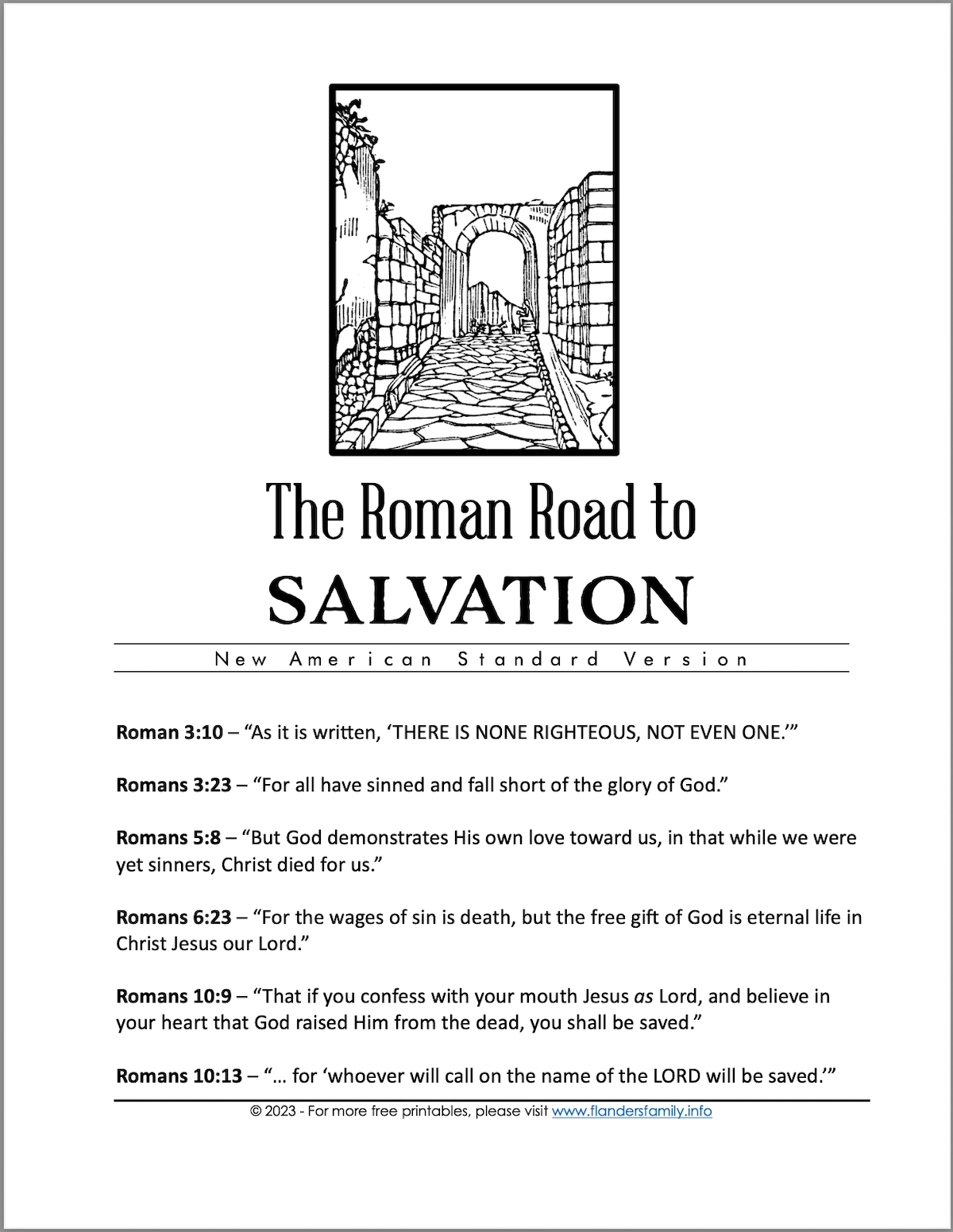 Roman Road To Salvation Free Printables Flanders Family Home Life