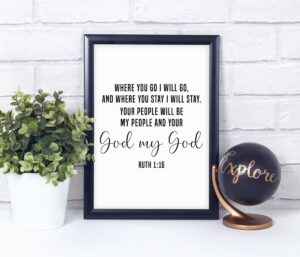 Ruth 1 16 Bible Verse Quote Poster Print Home Wall Decor EBay