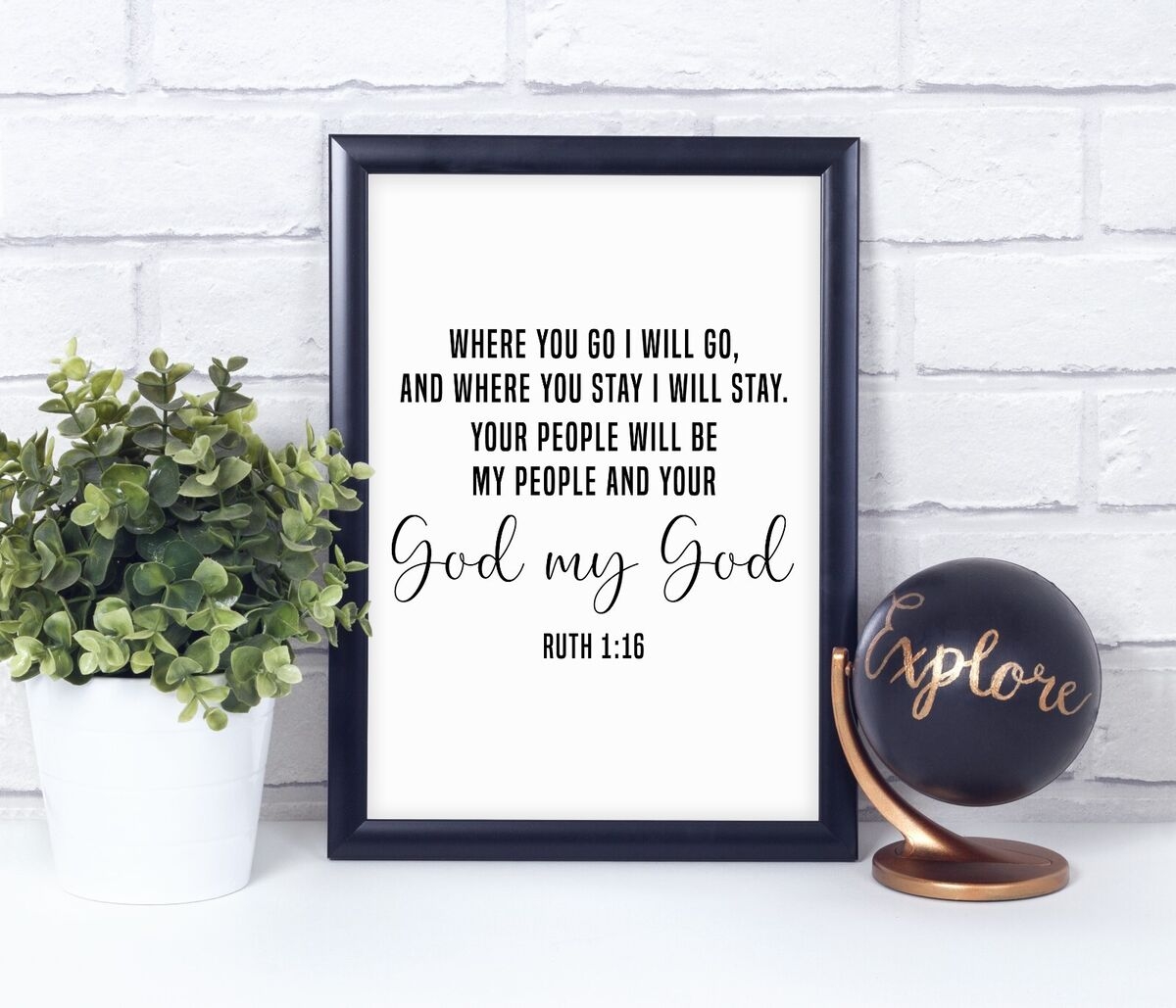 Ruth 1 16 Bible Verse Quote Poster Print Home Wall Decor EBay