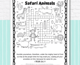 Safari Animals Bible Activity Page Kids Bible Teacher
