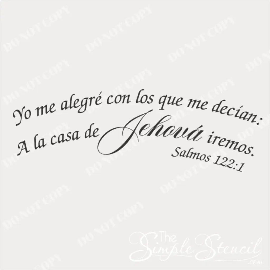 Salmos 122 1 En Espa ol Dise o Cristiano Inspirador The Simple Stencil