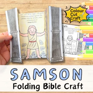 SAMSON S STRENGTH Bible Story Folding Paper Craft For Kids Sunday School Cut Stick Colouring Page Christian Printable Diy Kit Etsy Israel