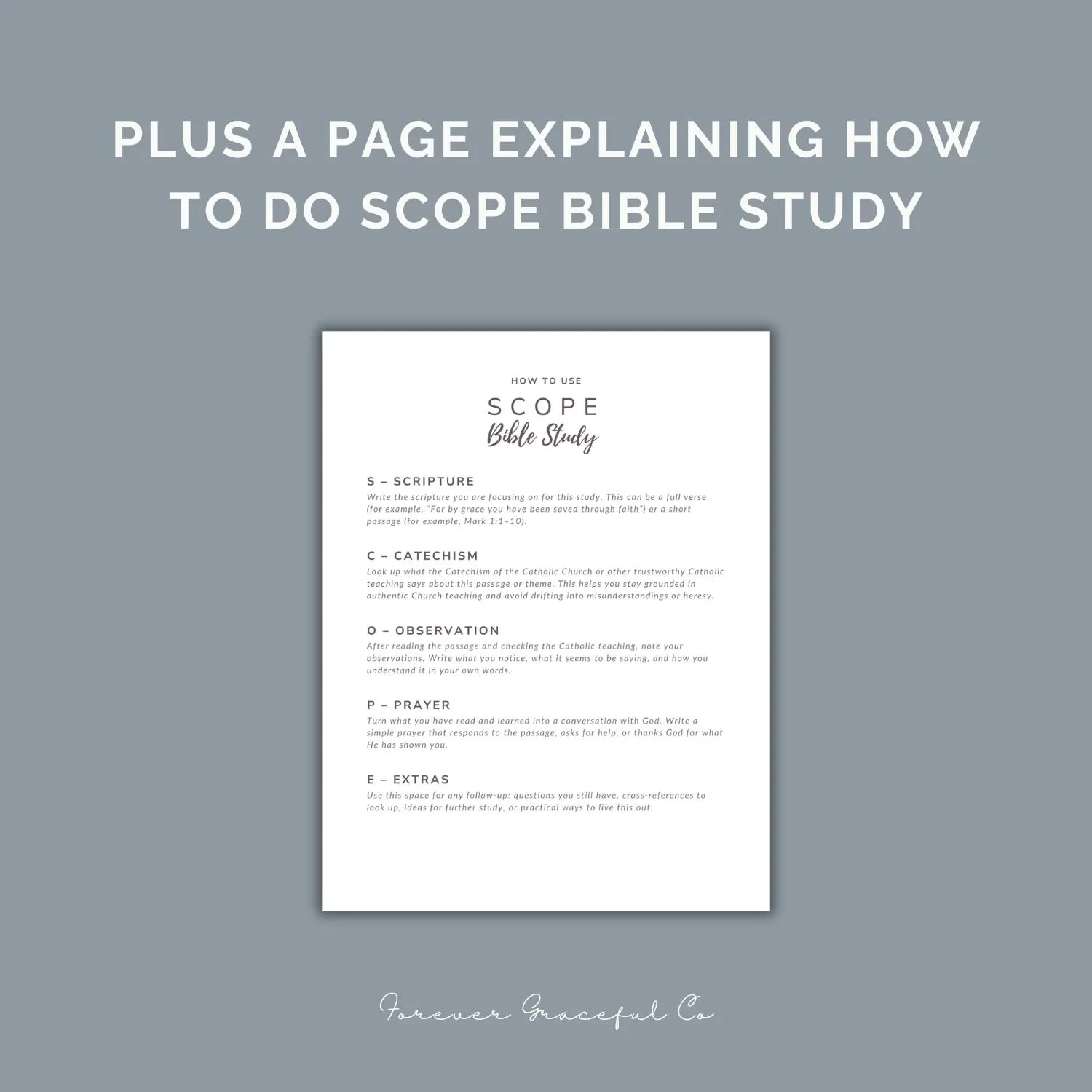 SCOPE Catholic Bible Study Printable Template Etsy