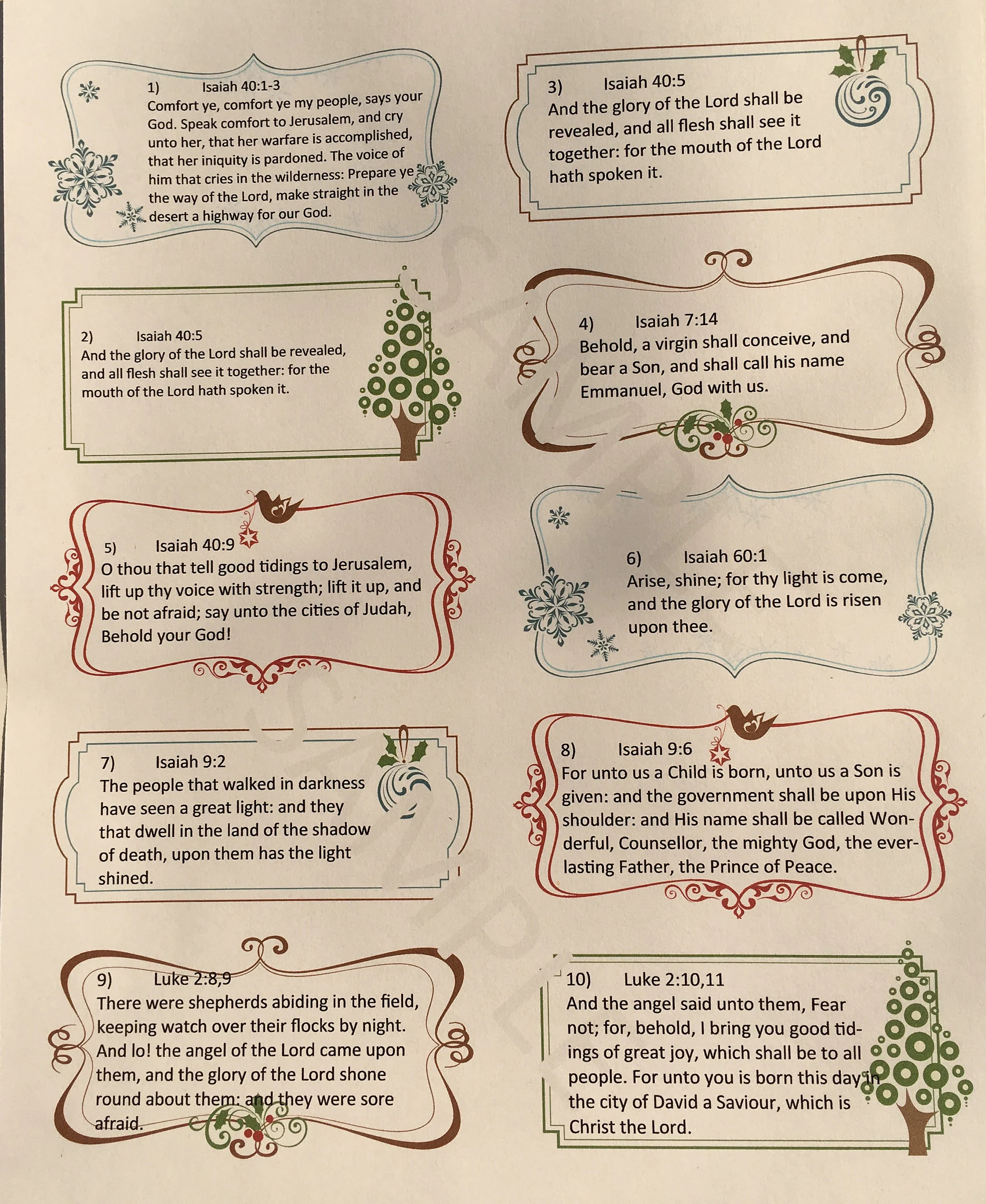Scripture Cards Handel s Messiah Advent Calendar Inspiration Christmas Christian Religious Etsy