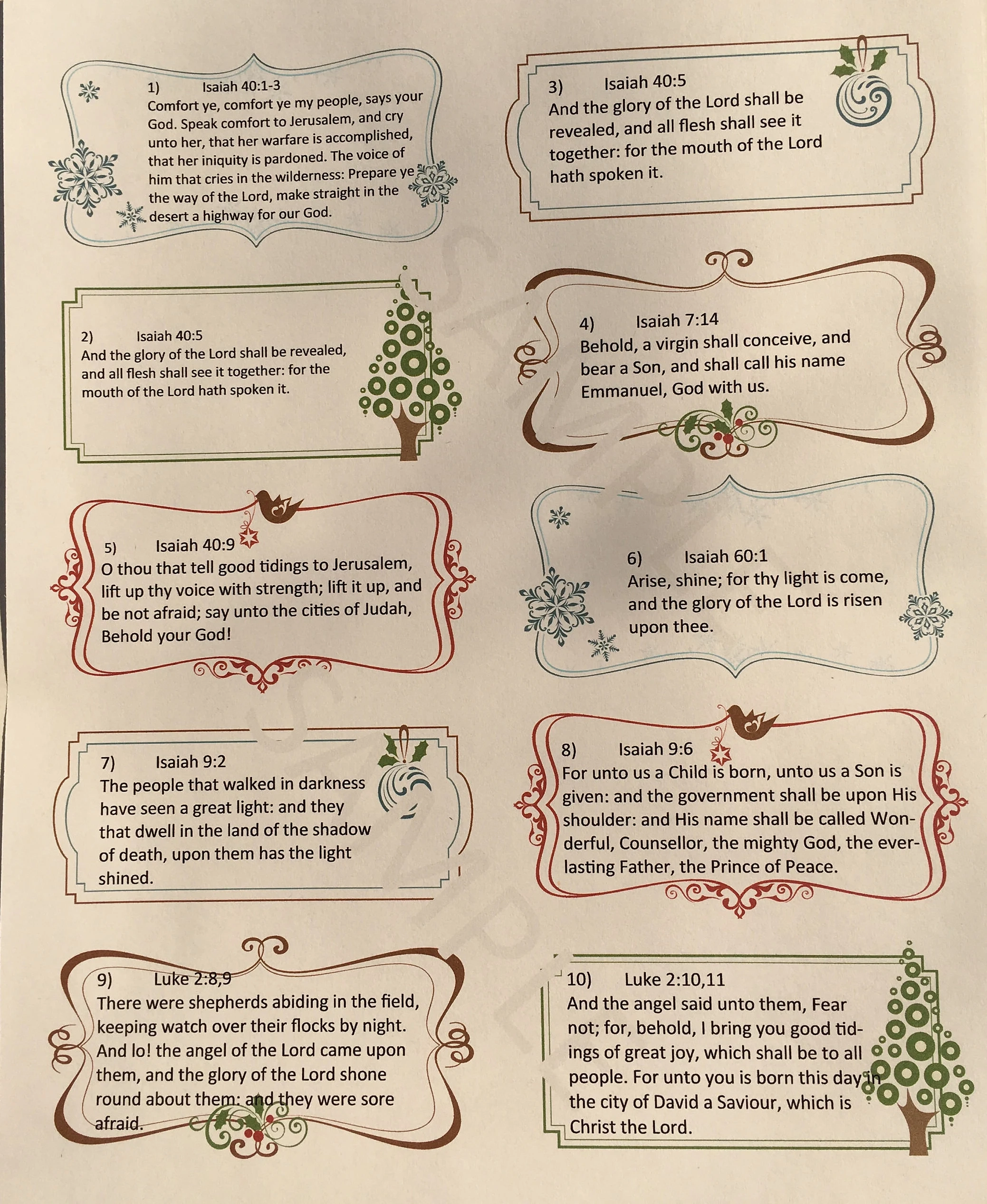 Scripture Cards Handel s Messiah Advent Calendar Inspiration Christmas Christian Religious Etsy Denmark