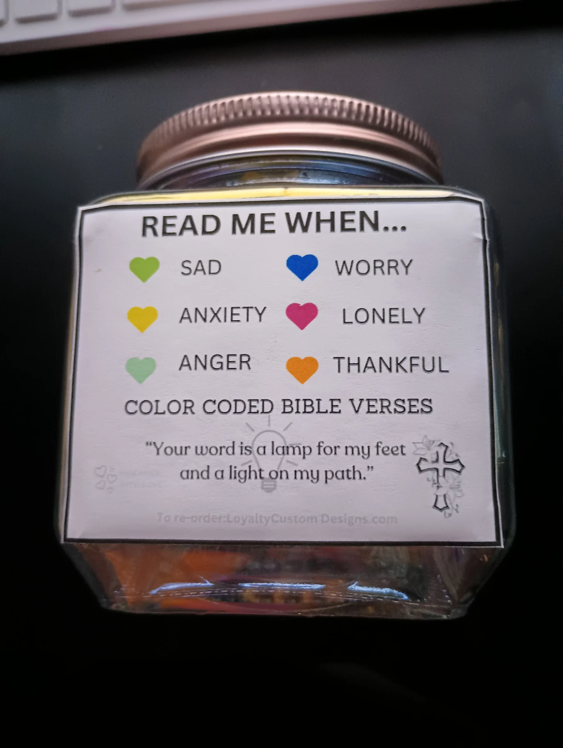 Scripture Color Coded Jar Etsy