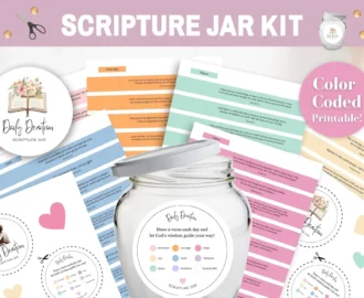 Scripture Jar Printable Make Your Own Scripture Jar Prayer Jar Scripture Jar Notes Etsy