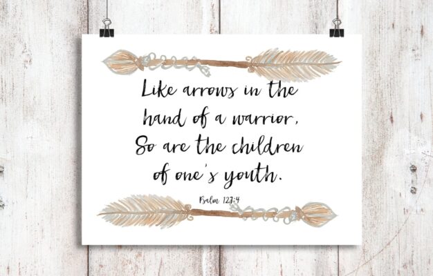 Scripture Printable Psalms 127 4 As Arrows Are In The Hand Psalm 127 NASB Bible Verse Print Printable Scripture Feather Scripture Art Etsy
