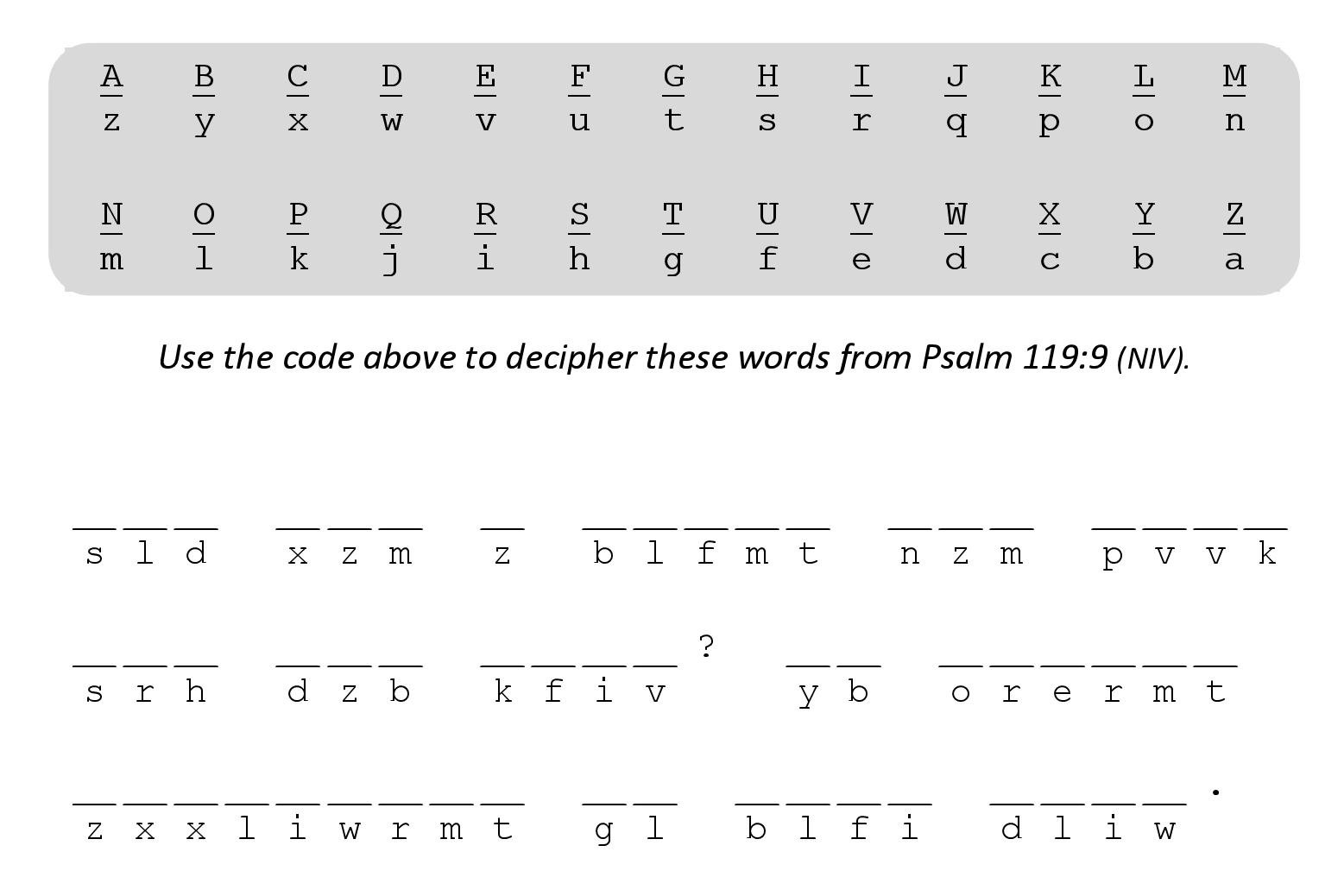 Scripture Puzzles Panton Community Church