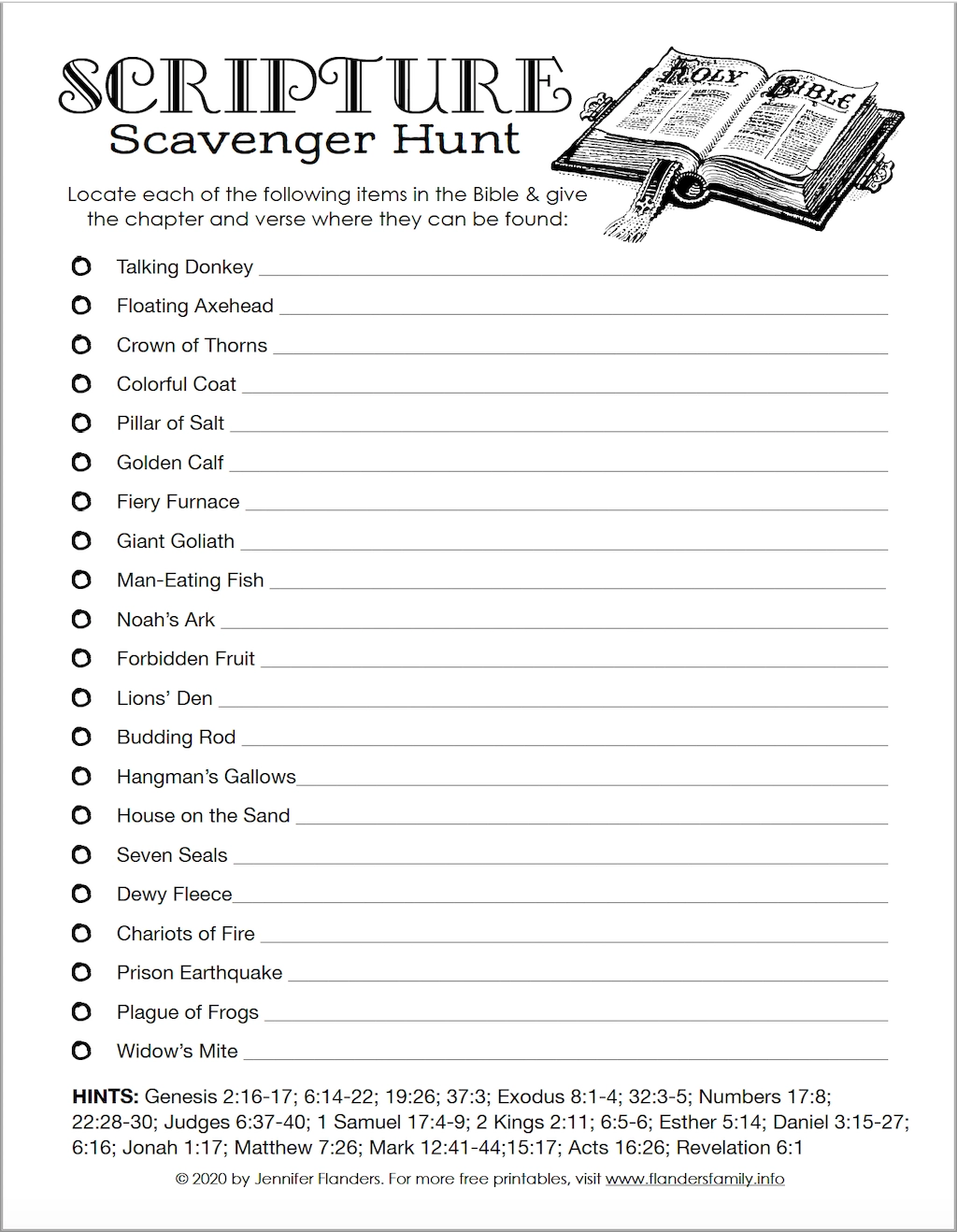 Printable Bible Quiz For Adults