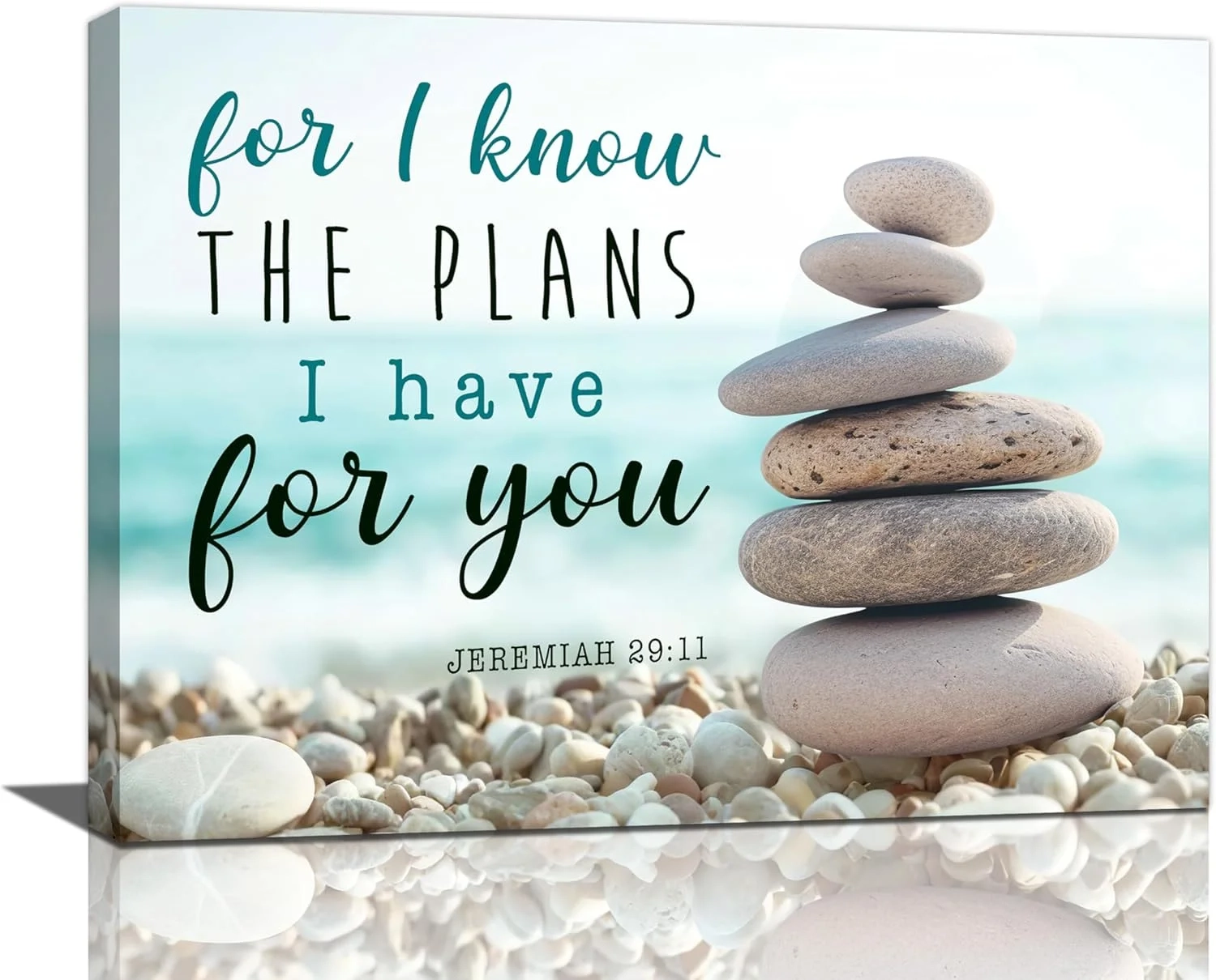 Scripture Wall Art Bible Verse Christian Gifts Canvas Jeremiah 29 Wall Decor Inspirational Quote Prints Painting Religious Beach Stone Pictures Artwork For Bathroom Kitchen Living Dining 16 x12 Walmart
