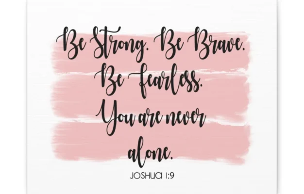 Scripture Walls Never Alone Joshua 1 9 Pink Bible Verse Canvas Christi Express Your Love Gifts
