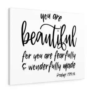 Scripture Walls Psalm 139 14 You Are Beautiful Bible Verse Canvas Christian Wall Art Ready To Hang Unframed Walmart