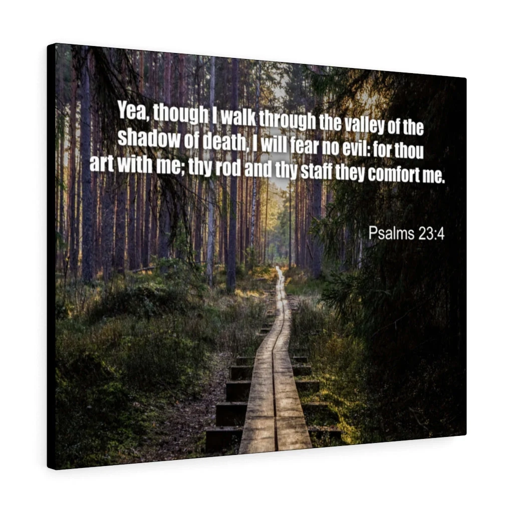 Scripture Walls Psalm 23 4 I Will Fear No Evil Bible Verse Canvas Chri Express Your Love Gifts