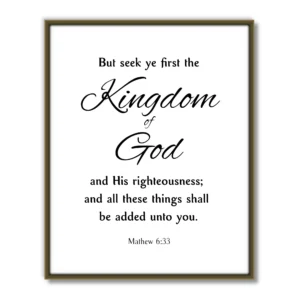 Seek Ye First The Kingdom Of God Printable Bible Verse Mathew 6 33 Scripture Christian Art Downloadable Verse Printables Minimalist Etsy