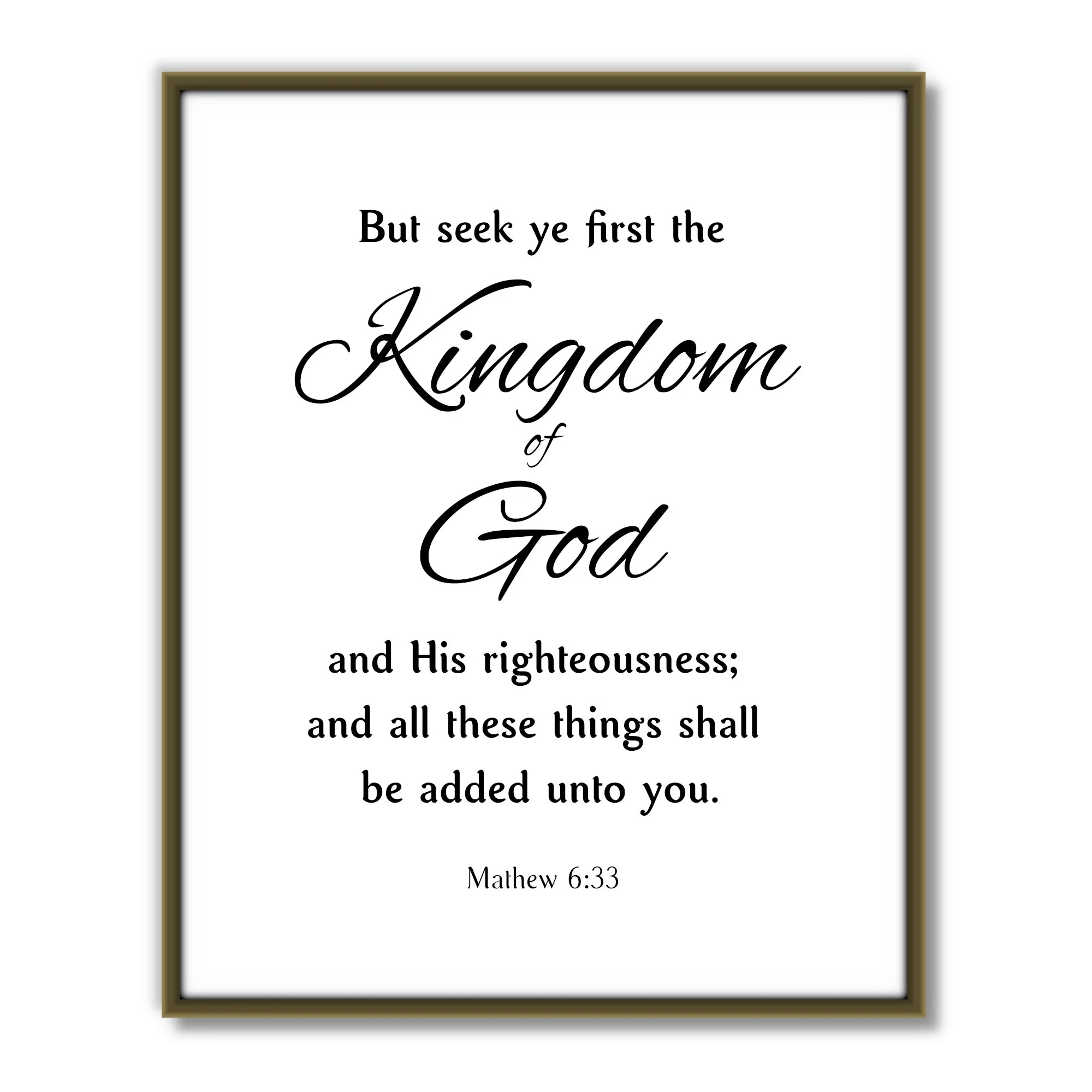 Seek Ye First The Kingdom Of God Printable Bible Verse Mathew 6 33 Scripture Christian Art Downloadable Verse Printables Minimalist Etsy