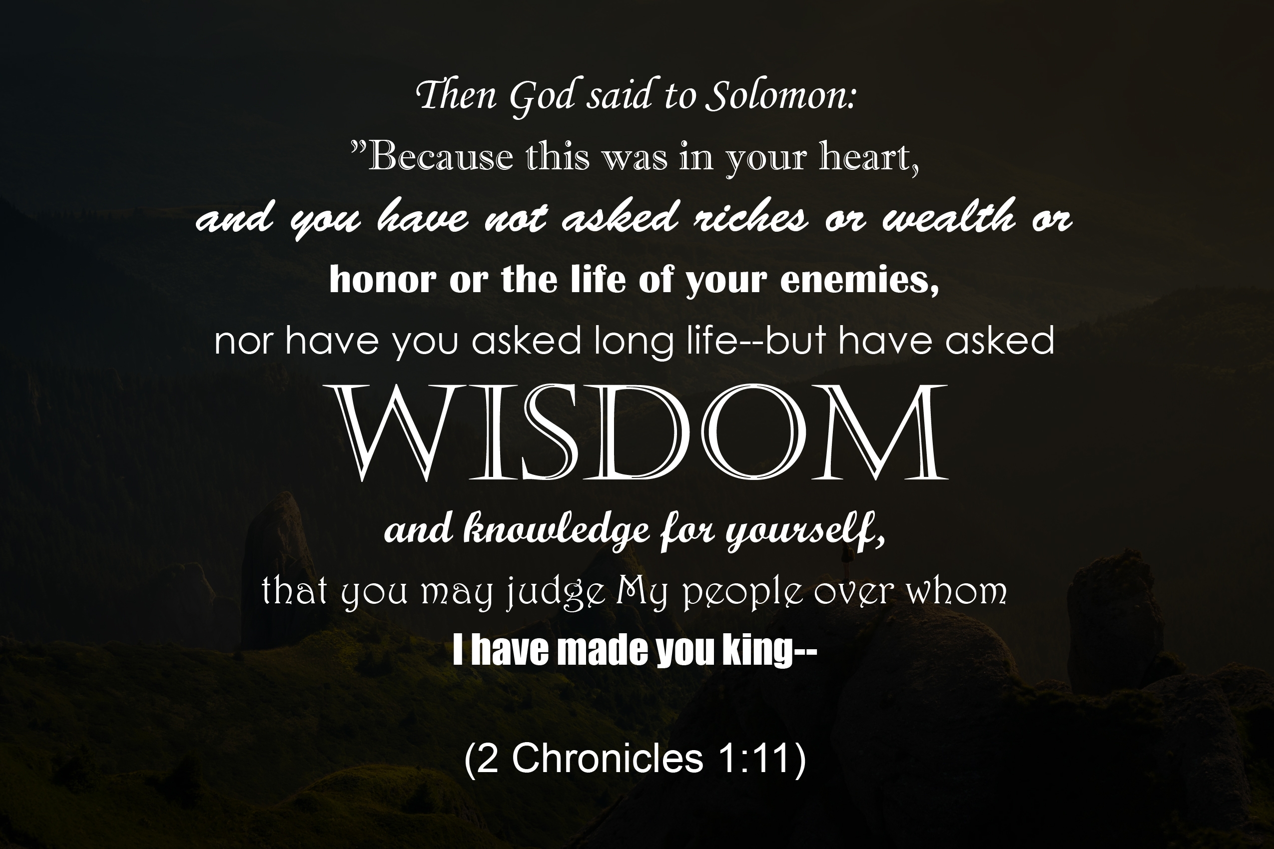 SEEKING WISDOM LIKE SOLOMON