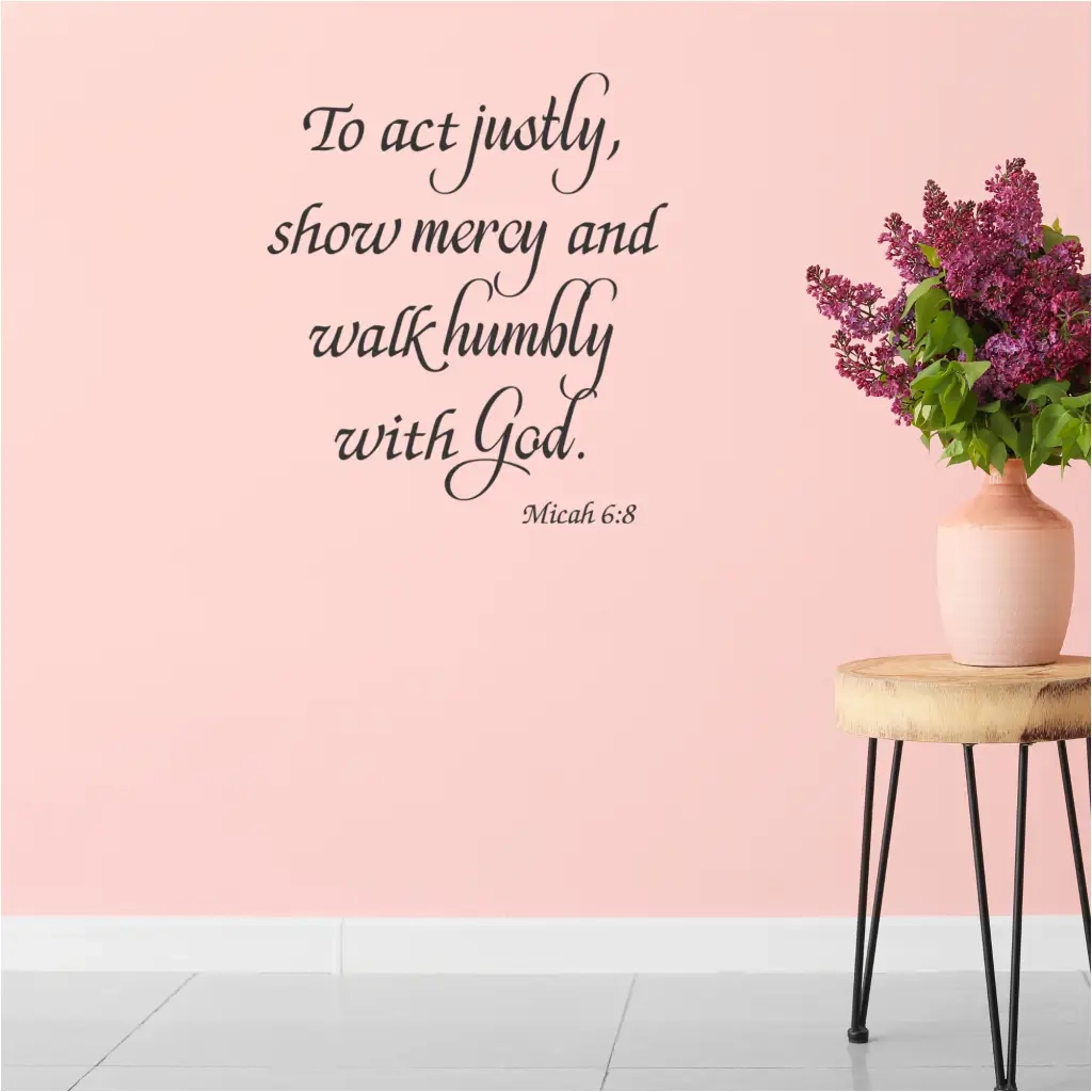 Show Mercy And Walk Humbly With God Micah 6 8 Scripture Decals The Simple Stencil