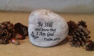 Small Engraved River Rock Bible Quote Engraved Rock