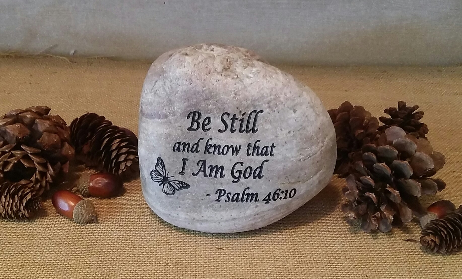 Small Engraved River Rock Bible Quote Engraved Rock