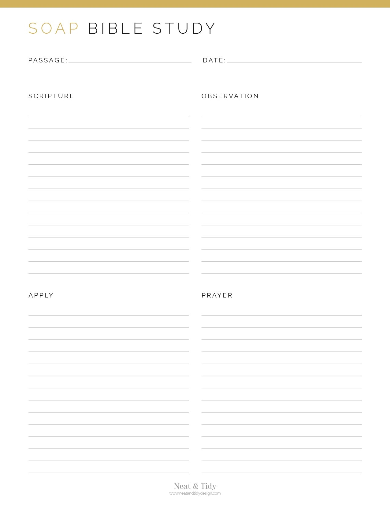 Printable Soap Bible Study Method