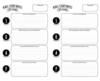 SOAP Bible Study Notes For Teens Printable Wildly Anchored Faith Family Homeschool