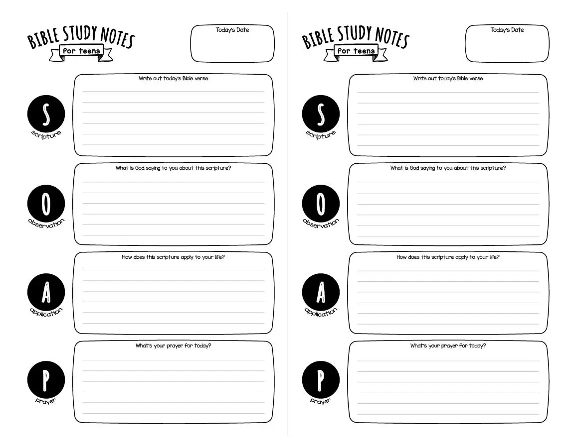 SOAP Bible Study Notes For Teens Printable Wildly Anchored Faith Family Homeschool