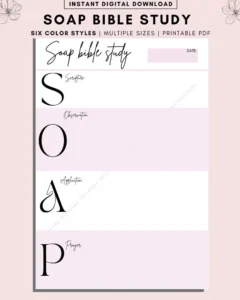 SOAP Bible Study Printable Scripture Observation Prayer PDF Etsy Denmark
