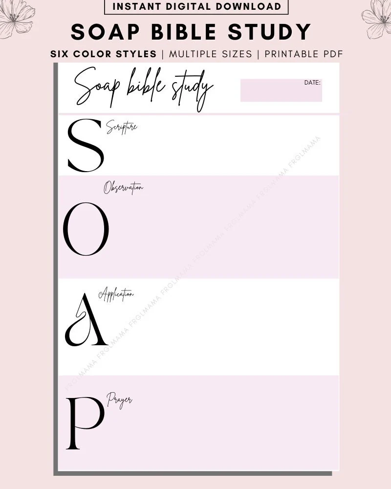 SOAP Bible Study Printable Scripture Observation Prayer PDF Etsy Denmark