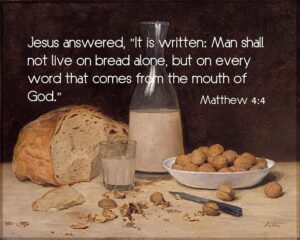 Somerset House Images BIBLE VERSE QUOTE MATTHEW 4 4 ALBERT ANKLER STILL LIFE NEW WINE