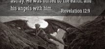 Somerset House Images BIBLE VERSE QUOTE REVELATION 12 9 GUSTAVE DORE SATAN RESTING ON THE MOUNTAIN