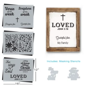 SOTMC April 2024 Bible Verse Stencil Set 12 x16 3 Pack Stencil Of The Month Club