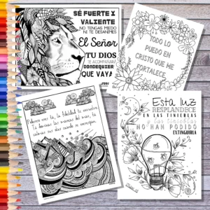 Spanish Bible Verse Coloring Pages 4 Printable PDF Designs digital Download Etsy Israel