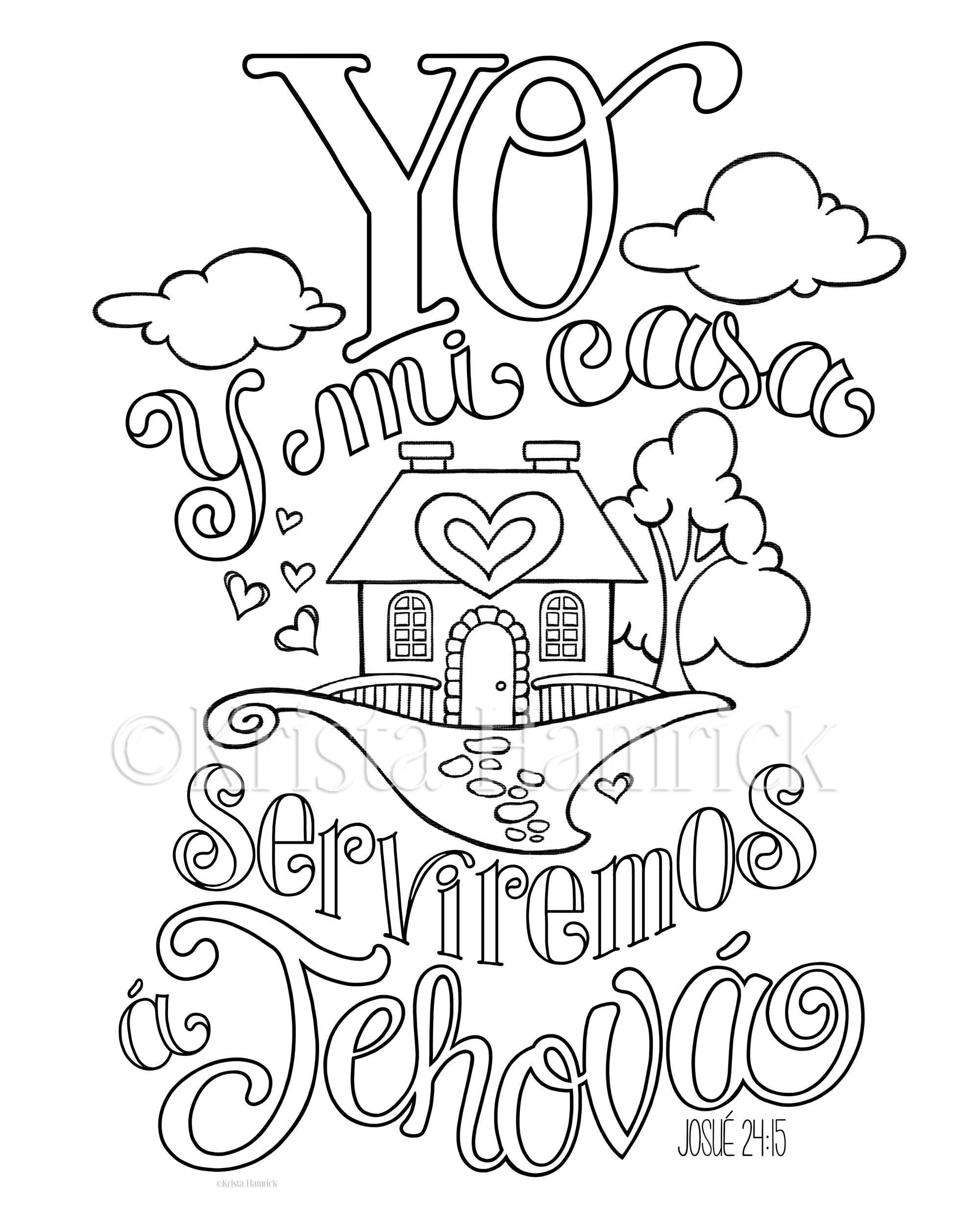 SPANISH My House Coloring Page In Two Sizes 8 5X11 Bible Journaling Tip in 6X8 Etsy
