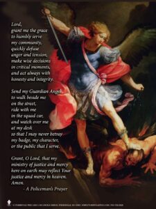St Michael The Archangel With Policeman s Prayer Poster Catholic To The Max Online Catholic Store