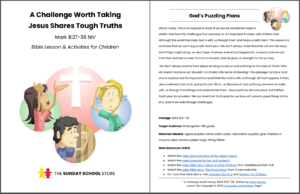 Take Up Your Cross And Follow Me Mark 8 27 38 Printable Bible Lesson Sunday School Store