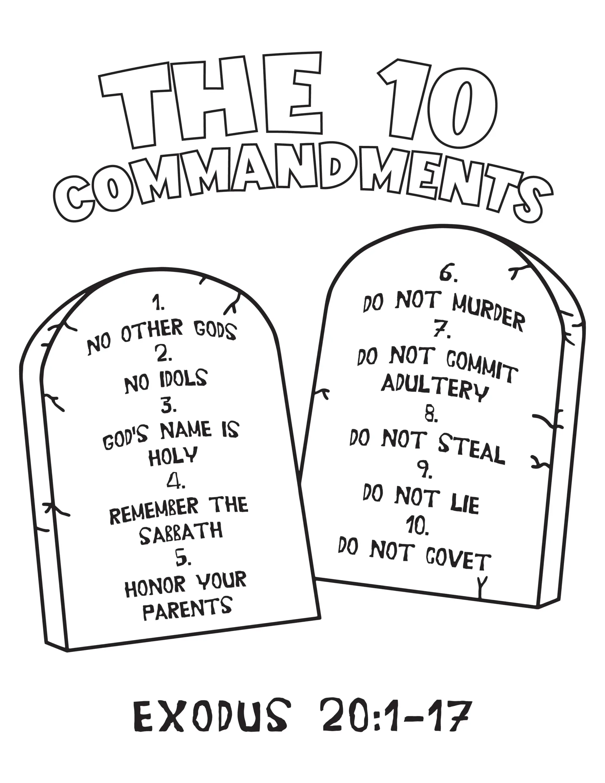 Ten Commandments Coloring Page Children s Ministry Deals