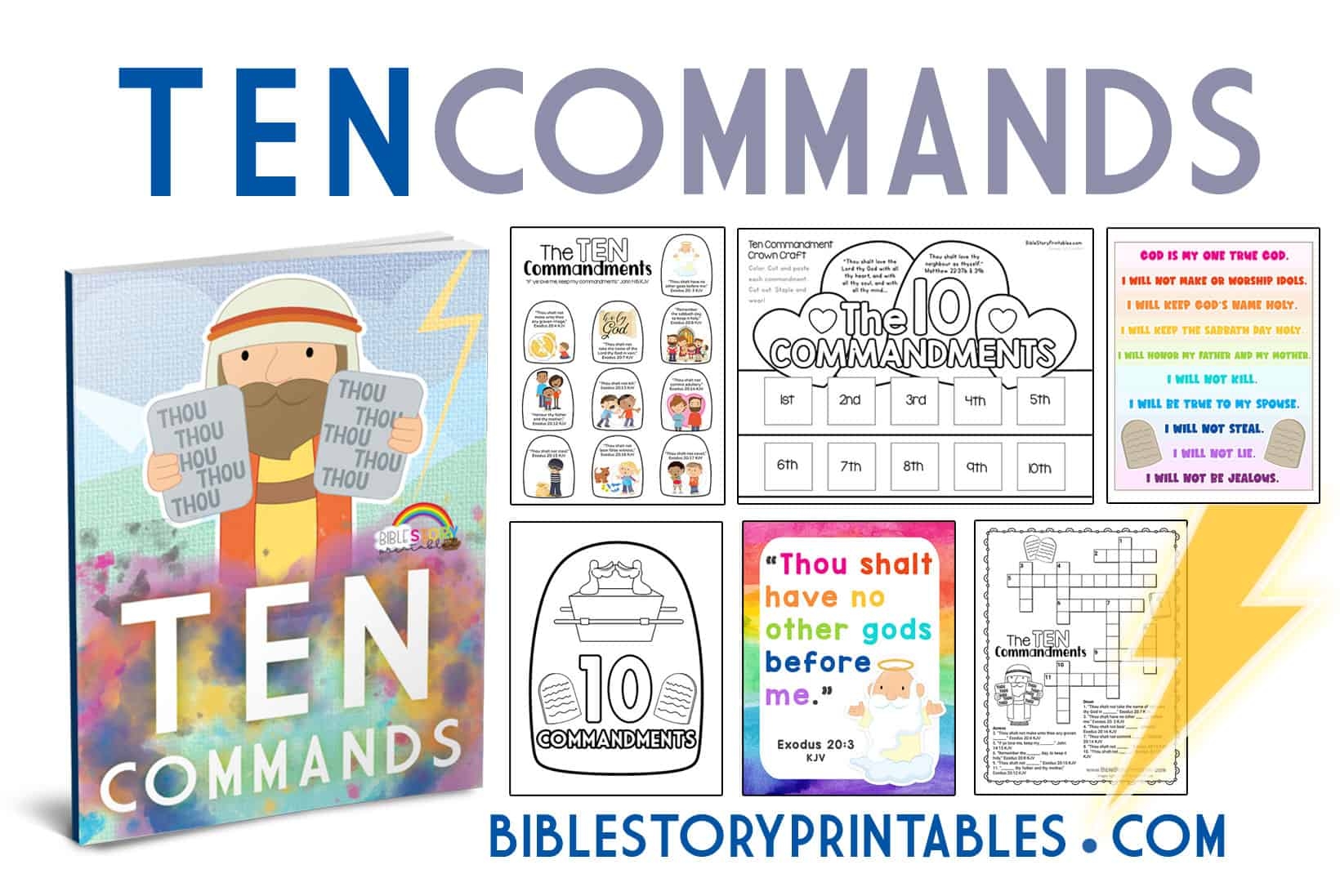 Ten Commandments For Kids Bible Story Printables